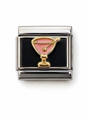 Classic Pink Cocktail Enamel Men's Charm